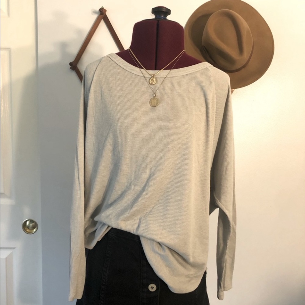 AEO Ribbed 3/4 Sleeve Shirt M